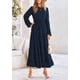 thumbnail image 5 of Vestido largo PRETTYGARDEN Elegante Swiss Dot Navy para mujer, 5 of 9