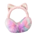 thumbnail image 1 of Orejeras de orejas de gato de peluche, plegables y bonitas, para mujeres y adolescentes al aire libre. Rosa, 1 of 6