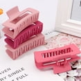 thumbnail image 5 of Pink Hair Clips 4PCS Pink Claw Clips Hair Clips for Women Thick Hair Matte Rectangular Hair Clips Barrettes French Design Non-slip Clip Large Hair Clips for Thick Hair, 5 of 5
