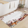 thumbnail image 6 of Fall Pumpkin Bath Mat Thanksgiving Watercolor Leaves Autumn Pumpkin Harvest Doormat Microfiber Memory Foam Absorbent Area Rug Bathroom Decor Rug,16x24 Inch, 6 of 6