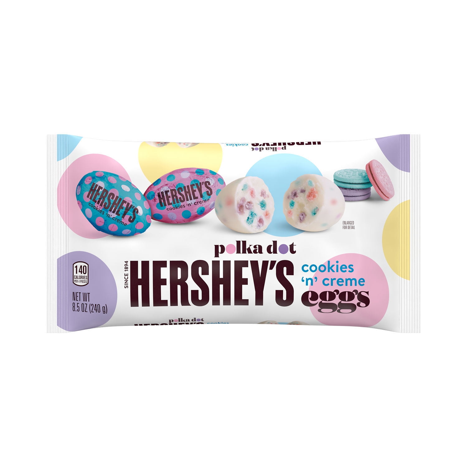 (3 pack) Hershey`s Cookies 'n' Creme Polka Dot Eggs, Easter Candy Bag, 8.5 oz