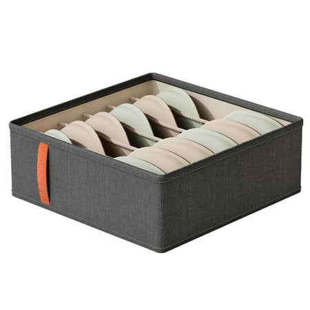 PAVEOS Large Capacity Storage Bag Organizers Bra Sock Drawer Organizers for Women Clothes Storage Bedroom Closet Dresser Nursery Clothing Storage Organizers Box Clothes Storage Bags Dark Gray