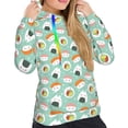 thumbnail image 5 of Yiaed Kawaii Sushi Print Womens Casual Hoodies Crew Neck Long Sleeve Sweatshirts With Pocket Pullover Tops Women's Hooded Sweatshirt-Medium, 5 of 5