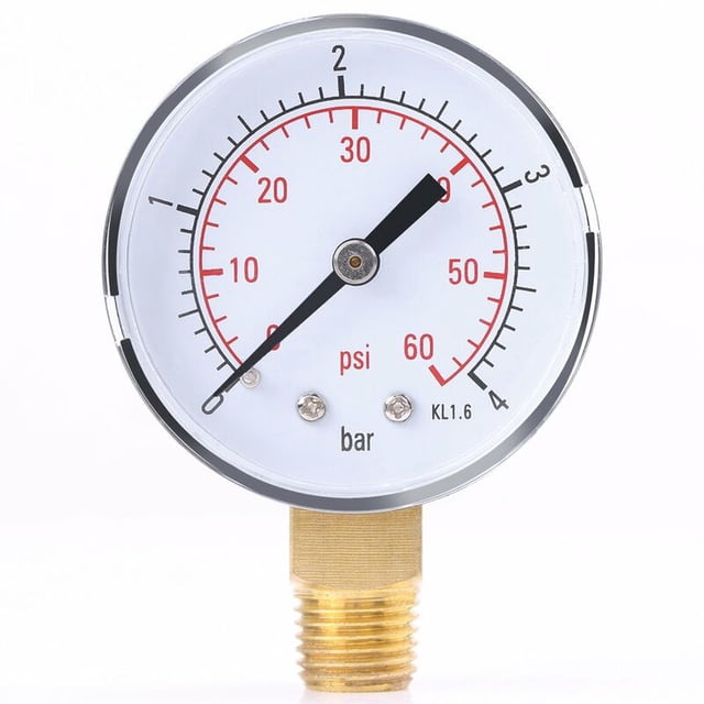 1 Mini manómetro para combustible o agua, manómetro de doble escala 0 -4bar / 0-60psi NPT