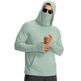 thumbnail image 2 of UPF 50+ Men’s Long Sleeve Performance Fishing Hiking Sun Protection Shirt with Mask UV Neck Gaiter Hoodie Green XL, 2 of 7
