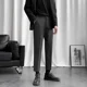 thumbnail image 5 of 9 Pantalones de traje negros recortados para hombre, pantalones de verano para hombre, ajustados, baratos, chinos, finos, informales, formales, elegantes, 2024, 5 of 5
