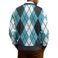 thumbnail image 4 of Kixjoy Blue Cardigan Sweaters for Men V Neck Button Down Knit Cardigan Lightweight Casual Big and Tall Long Sleeve Jackets Winter Fashion Plaid Sweaters for Men, Sky Blue 4XL, 4 of 7