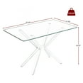 thumbnail image 7 of Miniyam 47" Modern Glass Dining Table for 4, Rectangular Tempered Glass Top with Metal Legs, Silver, 7 of 7