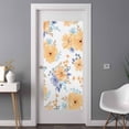 thumbnail image 2 of Orange Watercolor Floral Window Privacy Film, Spring Flower Abstract Art Static Cling UV Sun Blocking Heat Control Window Tint Day and Night, Non-Adhesive One Way Windows Privacy Cover 35.4''x78.7'', 2 of 7