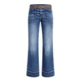 thumbnail image 4 of Vivianyo HD Women's Mid Rise Wide Leg Jeans with Patch Pocket, Pants For Women with Full‑Length Frayed‑Hem, Sizes XXS-2XL, 4 of 6