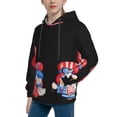 thumbnail image 2 of Fotbe Happy Independence Day Gnome Pattern Youth Pullover Hooded Sweatshirt, Boys Hoodie, Kangaroo Pocket Hoodie for Kids Girls -X-Large, 2 of 6