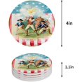 thumbnail image 1 of RYLABLUE Independence Day American Flag Set of 6 Round Coaster for Drinks, Absorbent Ceramic Stone Coasters Cup Mat with Cork Base for Home Kitchen Room Coffee Table Bar Decor, 1 of 5