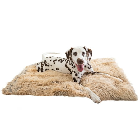 Best Friends by Sheri Calming Shag Dog Blanket - Ultra Soft Faux Fur Pet Throw Anxiety-Relief Lightweight Warm Bed Cover for Dogs and Cats Machine Washable Taupe 30 x 40