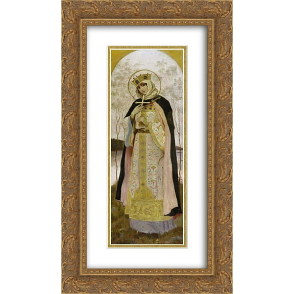 Mikhail Nesterov 2x Matted 14x24 Gold Ornate Framed Art Print 'St.Olga'