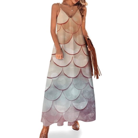 Mermaid Fish Scales Sleeveless Dress Women's Luxury Party Dress Birthday Dresses for Women
