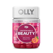 OLLY Undeniable Beauty Gummy, 30 Day Supply (60 Gummies), Grapefruit Glam, Biotin, Vitamin C, Keratin, for Hair, Skin, Nails, Chewable Supplement