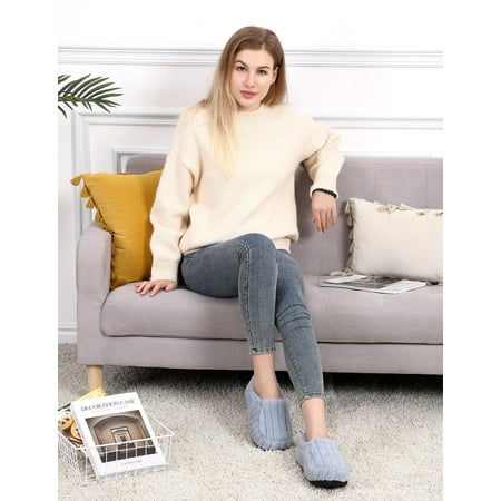 

KOJOOIN Women Memory Foam Slippers Comfy Plush Warm House Shoes Slip on Ladies Bedroom Flat Slippers Indoor Outdoor
