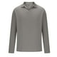 thumbnail image 4 of pstuiky mangas largas para hombre, Camisa de color liso para hombre, jersey con solapa y botones de tira vertical, manga larga Tops de talla grande para hombre xl, 4 of 6