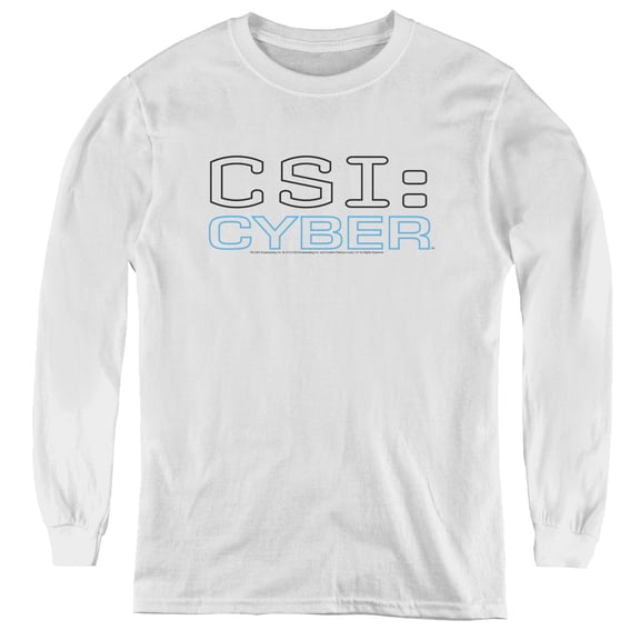 Csi: Cyber Logo Youth Long Sleeve T-Shirt White