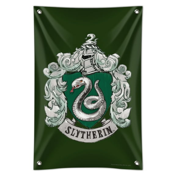 Harry Potter Slytherin Painted Crest Home Business Office Sign