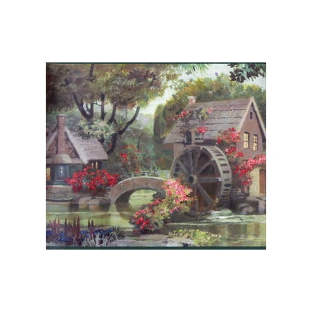 878998 Victorian English Cottages and Mill Wallpaper Border