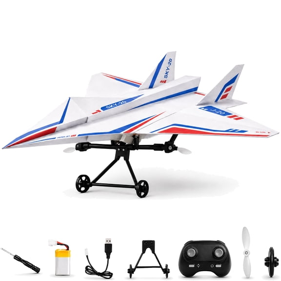 RC Paper Airplane Kit – DIY Electric Plane with Gyro & Dual Props, Lightweight Foldable Paper Airplane Kit, Cool Tech Gift