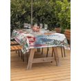 thumbnail image 2 of Outdoor Tablecloth with Umbrella Hole and Zipper, Christmas Elk Rectangle Table Cloth 60x102 Inch Waterproof Tablecloth, Xmas Pine Cones Gifts Snowflake Picnic Table Cover for Patio Camping, 2 of 7