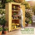 thumbnail image 3 of 63.2" Outdoor Storage Cabinet with Lockable Double Doors, Waterproof Fir Wood, Natural, 3 of 12