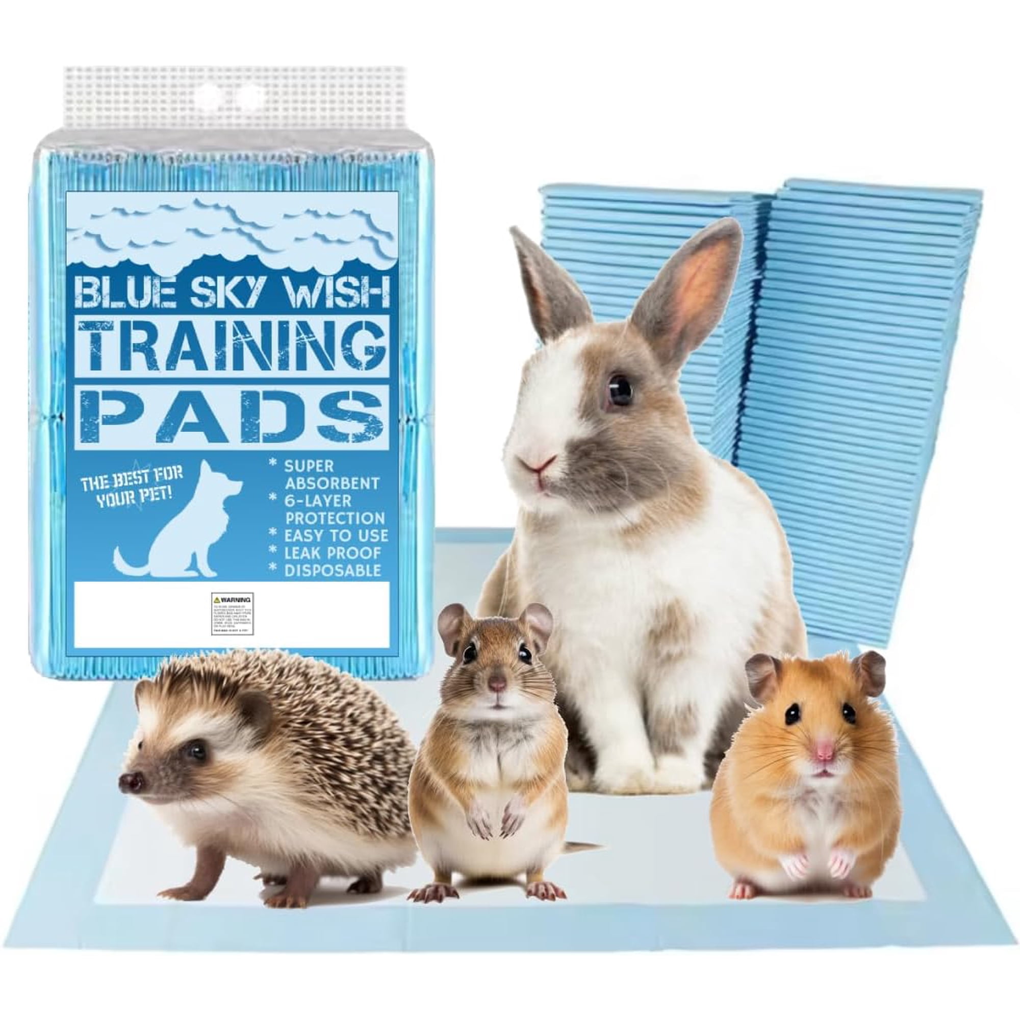 Pet Training Pads, 100 Count Size Small 13" x 18", Absorbent Disposable Pee Pads for Small Pets, Puppies, Kittens, Gerbils, Hamsters, Rabbits, Hedgehogs, Birds. (Small 13 x 18 inch Pads)