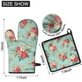 thumbnail image 6 of Pioneer Flower Floral Print Pattern Kitchen Oven Mitt and Pot Holder Sets 2 Pcs for Baking, Cooking and Grilling, Heat Resistant Up To 392 °F, 6 of 7