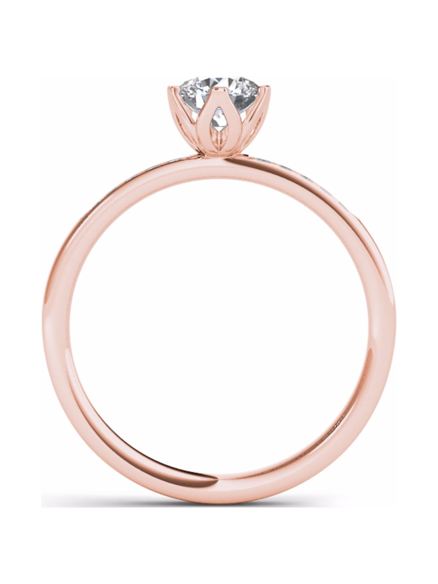 1/2 Carat T.W. Diamond Classic 14kt Rose Gold Engagement Ring