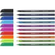 Schneider Vizz M (Medium) Ballpoint Pen, 1.0 mm, Transparent Barrel, Assorted Ink Colors, Pack of 10 Pens (102290)