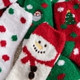 thumbnail image 4 of Christmas Socks for Women Fuzzy Holiday Socks Womens Christmas Slippers Xmas Socks for Women Cozy Warm Fleece Socks Crew Socks Winter Socks Women Sleep Socks for Women Red One Size, 4 of 5