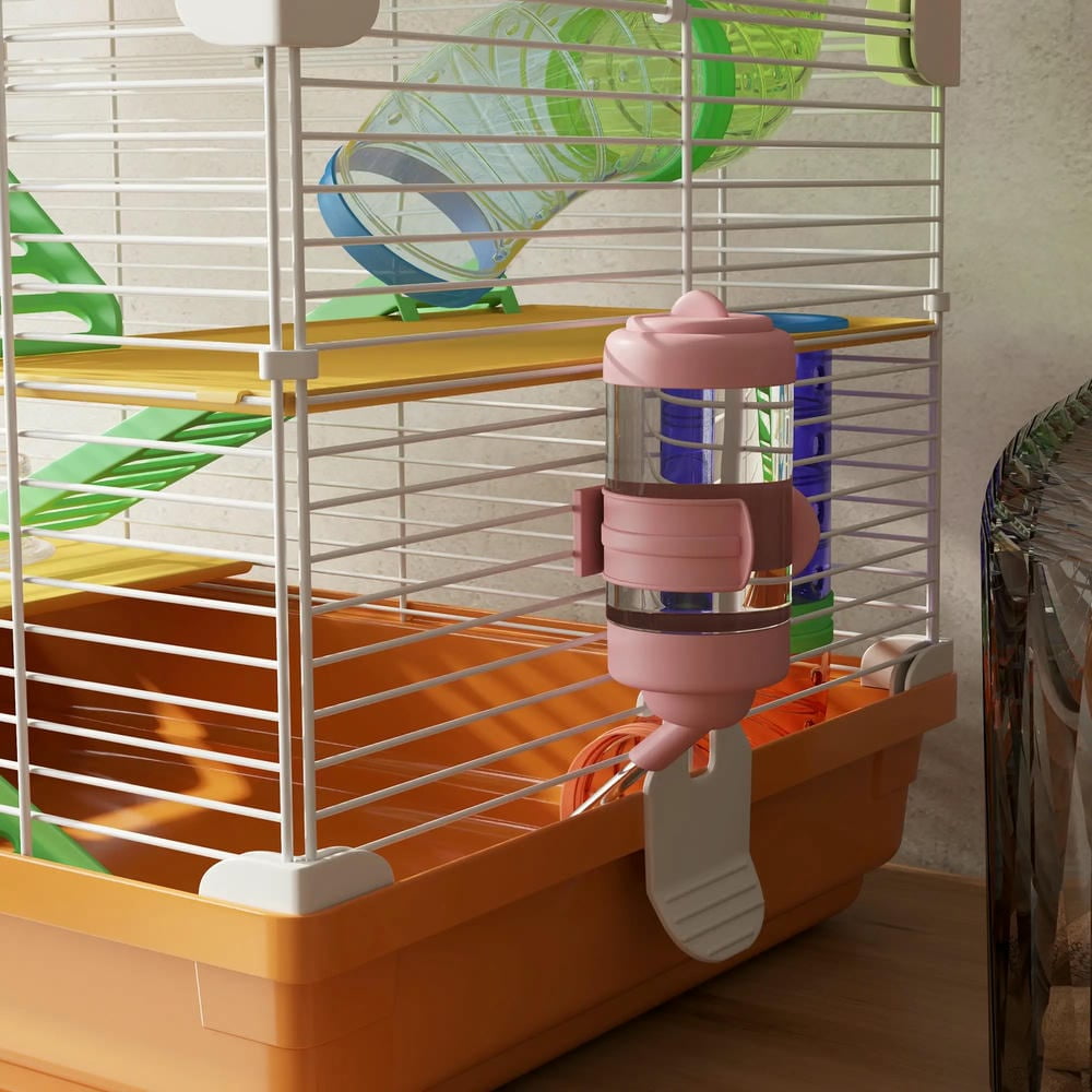 YYAo Hamster Cage, Guinea Pig Cages Mice and Rat Habitat,5 Tiers Hamster Cage Portable Animal Travel Carrier w/ Exercise Wheels Tube, Orange