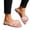 Pink, variant on Women's Furry Slides Fluffy Slippers Cute Open Toe Sandals House Slides on Flats Black 9