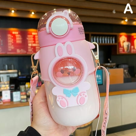 

Water Bottle Cute Bear Kettle Travel Sport Tumbler Mugs Portable Drinking Q7F3