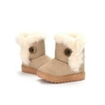 thumbnail image 3 of Fangasis Kids Warm Ankle Booties Non-Slip Winter Boot Plush Collar Snow Boots Travel Lightweight Outdoor Shoes Beige 9toddlers, 3 of 5