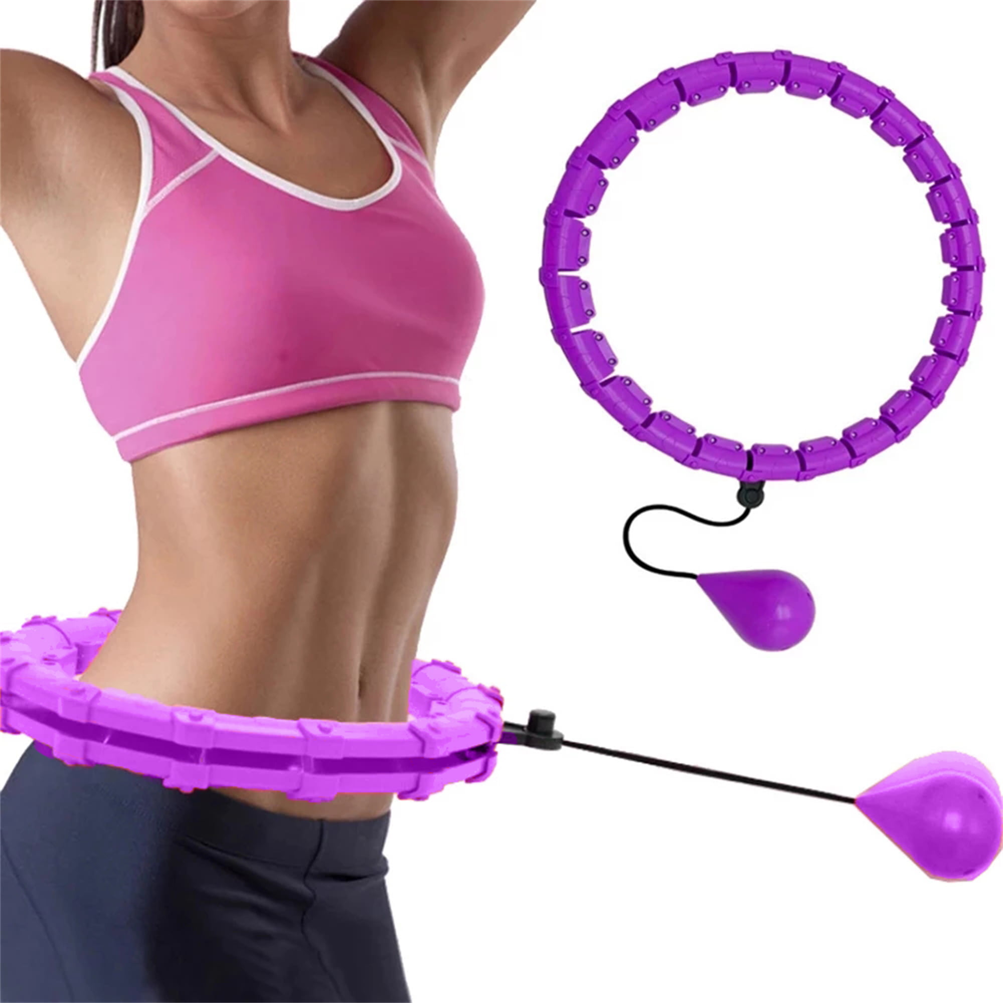 Home Exercise has The Effects of Thin Waist 24 Adjustable Hula Hoops Smart Hula Hoop Suitable for Adults and Children and Weight Loss. 360-degree Massage Gravity Ball Hula Hoop 