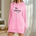 thumbnail image 3 of XPMWRP Women's Letter Printed Drawstring Sweatshirt Fashion Long Sleeve Hoodies Side Split Pullover Loose Warm Sweatshirt with Pockets Pink XXL, 3 of 4