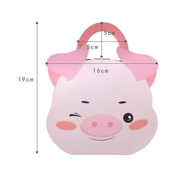 HOMEMAXS 10Pcs Paper Candy Boxes Cartoon Pig Design Gift Cases Birthday Party Treat Boxes