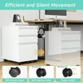 thumbnail image 3 of STANI Armoire de Rangement à 3 Tiroirs, Classeur Mobile pour Mini Support d'Imprimante, Classeur Roulant en Métal Non Assemblé pour Bureau à Domicile (Non Assemblé, Blanc), 3 of 8