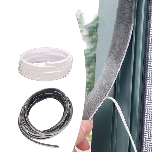 10M Brush Strip Self Adhesive Door Sealing Strip Windproof Dust Sound Insulation