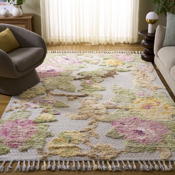 Safavieh Kenya Natalee Floral Area Rug, Pink/Gray, 6' x 9'