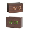 Clocks Alarm Alarmclock Alarms LED Bedroom Battery Digital Wood Voice