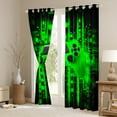 thumbnail image 3 of Feelyou Futuristic Game Controller Black Out Curtains, Neon Glowing Square Curtains Pack of 2 (42x63 Each), Green Gamepad Gaming Gamer Bedroom Curtains, Curtains and Drapes Decor, 3 of 6