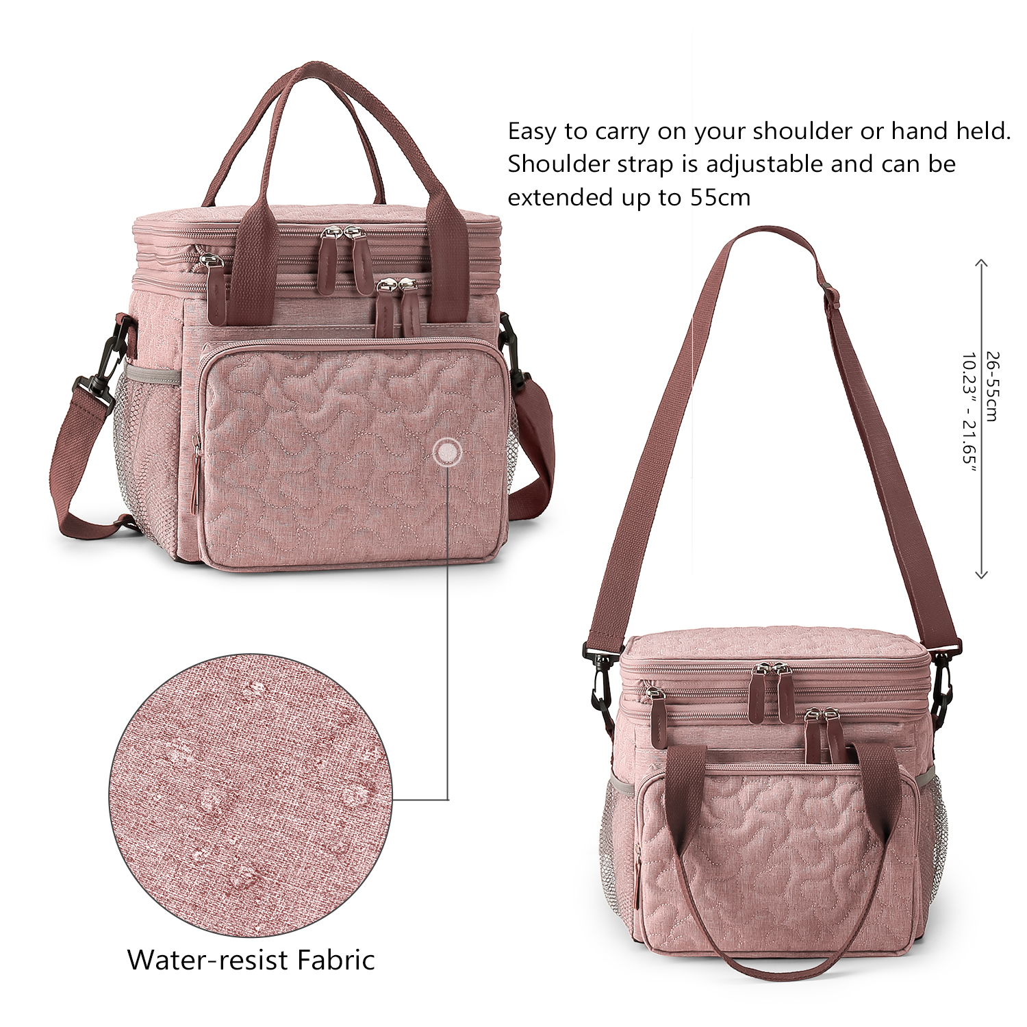 Lunch Bag for Women Men Double Deck Expandable Lunch Box,Large Lunch Bags,Leakproof Lunch Box Cooler Bag