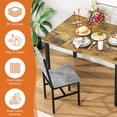 thumbnail image 2 of LinkRomat Dining Table Set for 2, Small Kitchen Table with Upholstered Chairs, Industrial Dining Set for Apartment Breakfast Nook, Walnut, 2 of 9