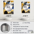thumbnail image 4 of Designart "Abstract Pattern with Blue and Golden Textures XIII" Minimalism Mirror Wall Decor - Modern Blue Abstract Living Room Wall Mirror Art - 32" x 24" Inch, 4 of 5