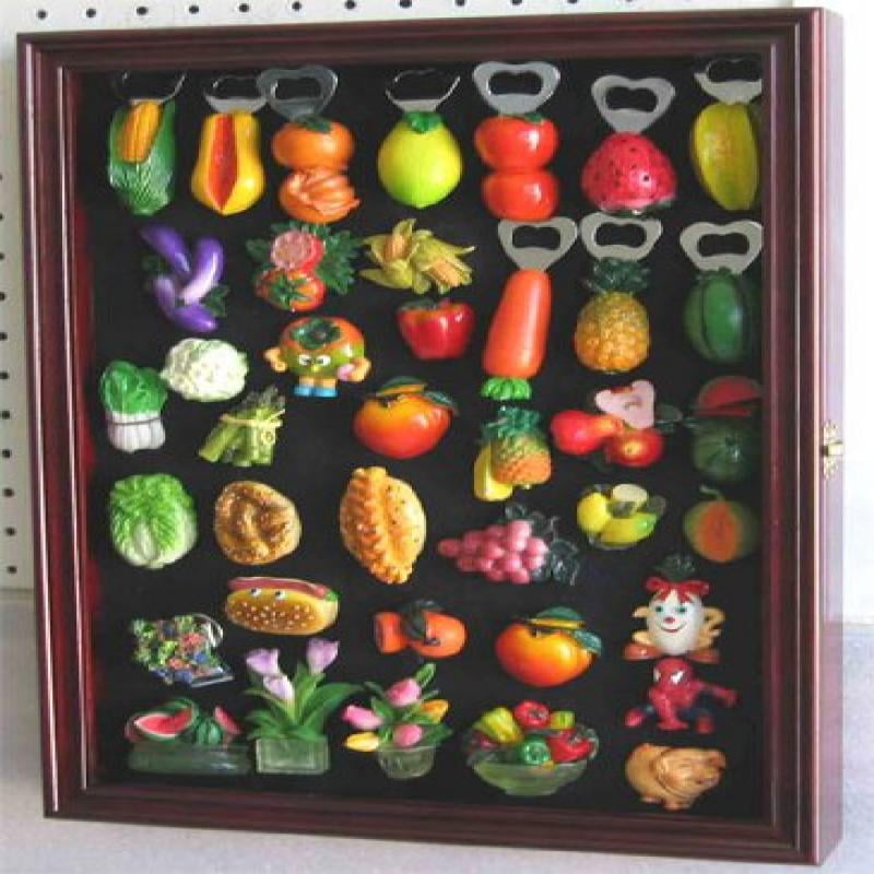 Sports Magnets Display Case Wall Shadow Box Cabinet, Refrigerator/Souvenir