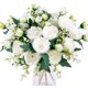 thumbnail image 1 of paquetes de flores artificiales de peonía, flores blancas, peonías de seda, 1 of 7